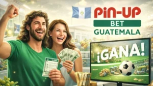 Jugadores celebrando ganancias en Pin-Up Bet Guatemala con apuestas deportivas y premios en efectivo